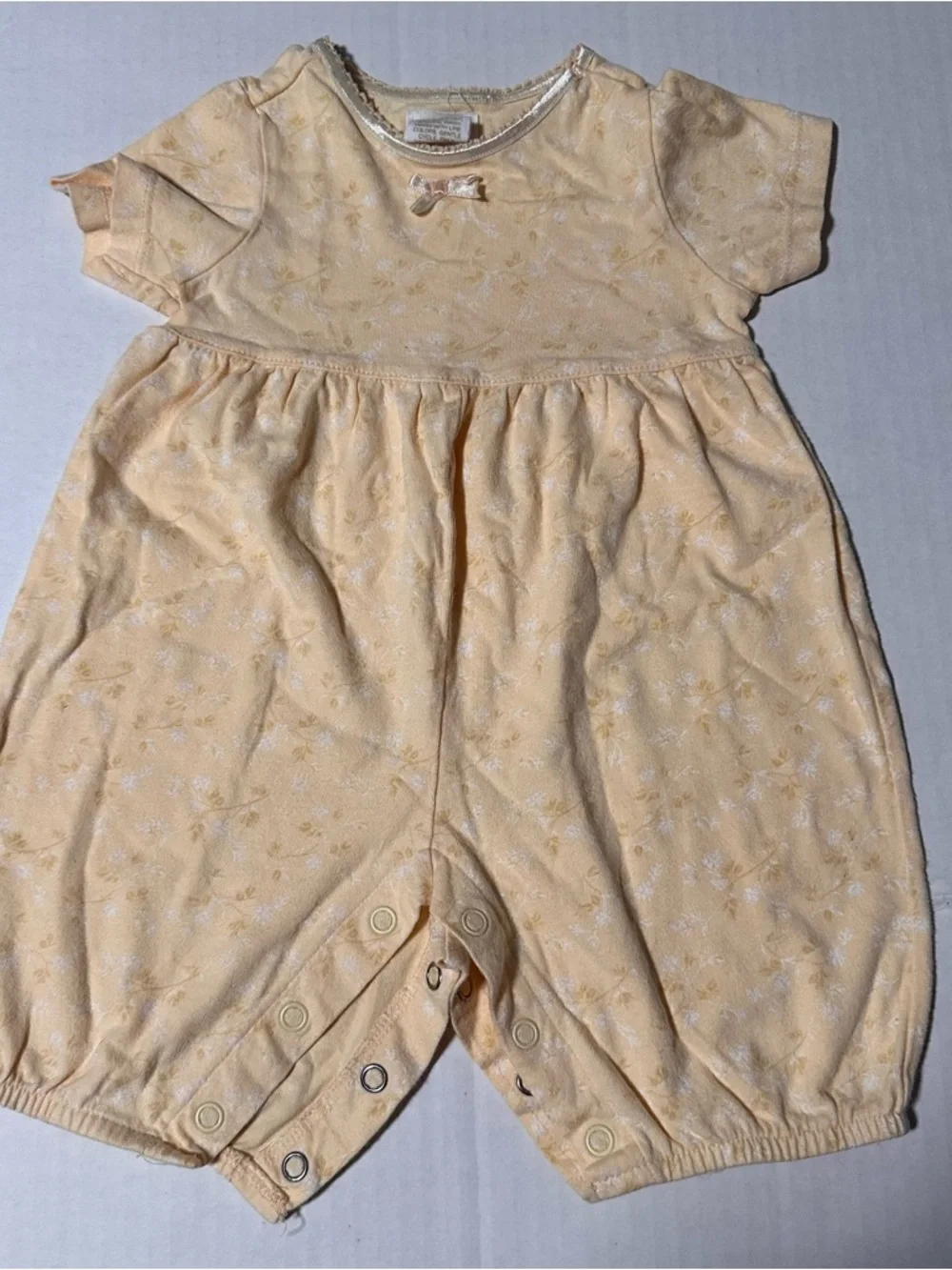 Vintage Baby GAP Yellow Floral smocked jumper
